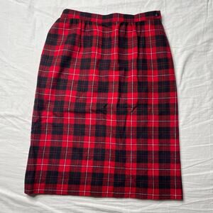 Vintage Pendleton Cunningham Tartan Red Plaid Skirt Size 12 Women's Wool Lined
